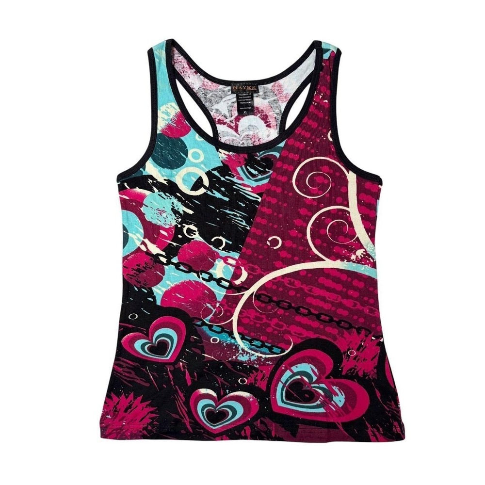 deadstock Hayes heart graphic euro racerback tank top
